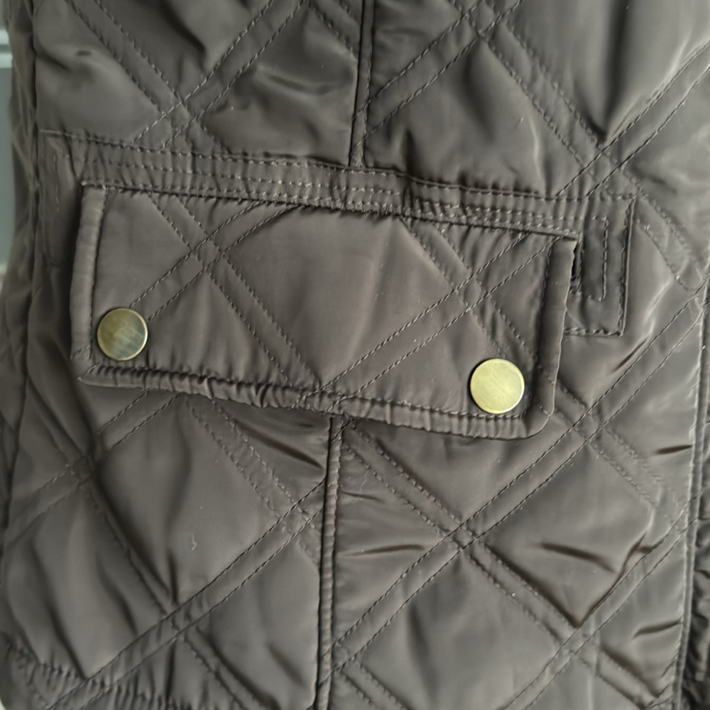 Talbots Snap Button Fur Lined Quilted Utility Lig… - image 3